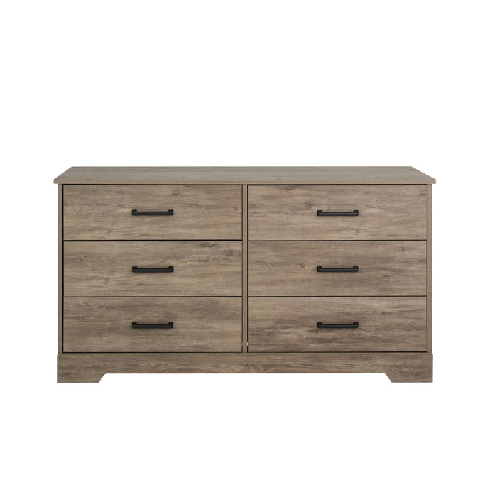 Commode champêtre Rustic Ridge de Prepac à 6 tiroirs - brune