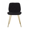 Chaise d'appoint Brynlee noire capitonnee avec pieds dores (ens. de 2)