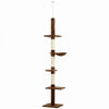 PawHut arbre a chat 260 cm a 5 niveaux, centre d’activite, motif leopard