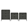 Ensemble de commode 3 pieces Coney style milieu du siecle en gris charbon