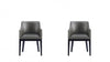 Fauteuil moderne Gansevoort en bois et cuir vegetalien graphite - Lot de 2