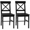 HOMCOM Lot de 2 chaises de salle a manger en bois avec dossier croise