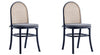 Ensemble 2 chaises de salle à manger Paragon de Manhattan Comfort avec coussins gris - noir et cannage
