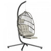 Fauteuil œuf suspendu Outsunny avec repose-pieds retractable, gris clair