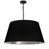 Grand luminaire suspendu Brynn de Dainolite avec abat-jour noir et argenté, fini noir et 1 ampoule