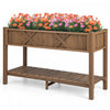 Costway Hips Souleve Lit De Jardin Poly Bois Eleve Planter Boite Avec Les Jambes, Cafe Etagere De Stockage