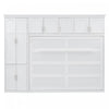 Lit Mural Escamotable Eileen Avec Rangements, Taille Queen, Blanc