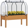 Outsunny Jardiniere surelevee avec housse en PE, Sable