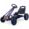 Costway Kart A Pedales Pour Enfant Karting Enfant Velo Et Vehicule D’enfants A L'exterieur Jouet Avec Siege Ajustable 4 Roules Bleu
