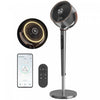 HOMCOM Ventilateur sur Pied Silencieux 20 dB, Oscillant avec 12 Vitesses, Lumiere LED