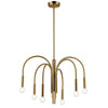 Lustre Callway de Dainolite avec fini laiton vieilli et 6 ampoules