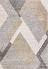 Carpette moelleuse moderne Maverick blanche, beige et grise - 7 pi 10 po x 11 pi 2 po