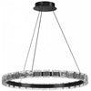 Lustre Camila de Dainolite avec fini noir mat, cristal et ampoule à DEL de 28 W