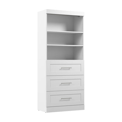 Bestar Pur 36 W Closet Organizer with Drawers - White|Organisateur de garde-robe Pur de Bestar de 36 po (L) avec tiroirs - blanc