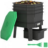 Outsunny Composteur a Vers 4 Plateaux, 28L Interieur & Exterieur Vert Fonce