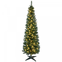Homcom Arbre De Noel Artificiel Illumine 6 Pi Avec Lumieres Led Blanc Chaud