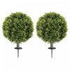 HOMCOM Lot de 2 boules de buis artificiels, fausses plantes avec piquet