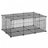 Pawhut Parc Pour Petits Animaux Cage Pour Petits Animaux 22 Panneaux Cloture De Jardin Portable En Fil Metallique Avec Porte Pour Lapin Chinchilla Herisson Cochon D'inde
