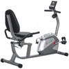 Soozier Velo D'exercice Couche Velo D'entrainement Magnetique D'interieur Velo D'entrainement Stationnaire Velo Avec 8 Resistances Reglables, Support De Tampon Porte-bouteille Moniteur Lcd, Gris