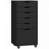 HOMCOM Classeur vertical 5 tiroirs avec roulettes verrouillables, Noir
