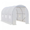 Outsunny 11.5x6.6x6.6pi Tunnel De Plain-pied Serre De Jardin Portable Plante De Plus En Plus Chaude Maison Avec Porte Et Fenetre De Ventilation Blanc