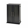 Armoire de rangement multimédia verrouillable avec portes de style Shaker - noire