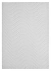 Tapis Lavable A Poils Longs Motif Vagues Blanc Perle 5'x7'