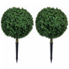 HOMCOM Ensemble de 2 Arbres Artificiels de Buis en Topiaire avec Piquets de Terre