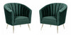 Fauteuil d’appoint moderne du milieu du siecle Rosemont en velours vert – Lot de 2