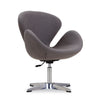 Chaise d’appoint pivotante réglable Raspberry de Manhattan Comfort en chrome poli et en mélange de laine - grise