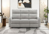 Petit Sofa Inclinable 3 Places, 70\"L, Fauteuil Inclinable Manual, Tissu Gris Clair