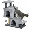 Escaliers pour Chats a Hauteur Ajustable avec Poteaux a Griffer, Gris
