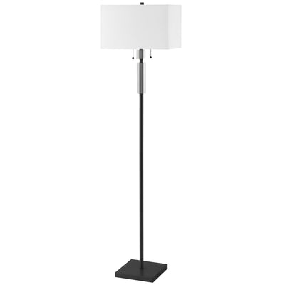 Dainolite Fernanda 2 Light Floor Lamp Matte Black White Shade|Lampe à pied Fernanda de Dainolite avec abat-jour blanc, fini noir mat et 2 ampoule