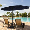 Parasol double face Costway de 15 pieds avec commande par manivelle, base de marche, couleur marine