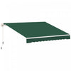 Outsunny 11,8x8,2 Pi Auvent De Patio Retractable Manuel Resistant A L'eau Pare-soleil Pour Terrasse Exterieure Fenetre Porte Auvent Abri Vert