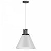 Luminaire suspendu Sonus de Dainolite avec fini blanc mat, touches noir mat et 1 ampoule