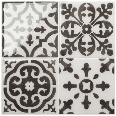Smart Tiles Peel and Stick 4-Sheet 9 x 9 Backsplash - Vintage Argos|Dosseret Smart Tiles peler et coller 9 x 9, 4 feuilles - Vintage Argos