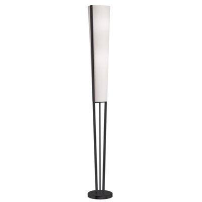 Dainolite Emotions 2 Light Floor Lamp Matte Black White Shade|Lampe à pied Emotions de Dainolite avec abat-jour blanc, fini noir mat et 2 ampoule