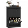 HOMCOM Armoire a chaussures etroite pour entree avec tiroirs rabattables et etagere reglable