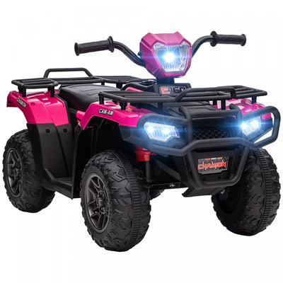 Aosom 12v Kids Atv Quad, 4 Wheeler Battery Powered Ride-On Electric Vehicle With Music Mp3, Headligh|Aosom Quad Pour Enfants 12 V, Quad A 4 Roues, Vehicule Electrique Alimente Par Batterie Avec Lumiere
