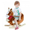 Qaba Cheval A Bascule Avec Chanson Poignee Marionnette A Main Jouet Traditionnel Cadeau Pour Enfants 18-36 Mois Jouet A Bascule Pour Tout-petit Marron