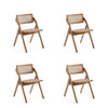 Chaise pliante en bois style industriel chic Lambinet, coloris naturel - Lot de 4