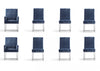 Ensemble moderne de salle a manger Element, 8 chaises, bleu