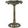 Outsunny Bain D'oiseaux Exterieur Avec Bassin En Feuilles De Lotus, Bronze