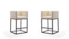 Tabouret de comptoir Embassy style milieu du siecle en metal et tissu creme - Lot de 2