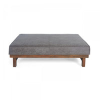 Grande Table Basse Ottoman Harrison en Similicuir avec Fonction de Rangement - Gris