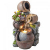 Fontaine exterieure Outsunny avec lumieres LED et cascade rocheuse