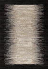 Carpette dense Amelia noire et beige à motif de bordure - 5 pi 3 po x 7 pi 7 po
