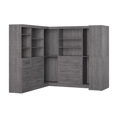 Bestar Pur 161 W Walk-In Closet Organizer System - Bark Grey|Système d’organisateur de pièce-penderie Pur de Bestar de 161 po (L) - gris écorce