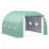 Outsunny 118\"x 118\"x 78,75\" Grande Serre En Polytunnel A Double Couverture Exterieure Avec Portes Et Fenetres A Fermeture Eclair Enroulable Pour Faire Pousser Des Plantes, Des Herbes Ou Des Fleurs